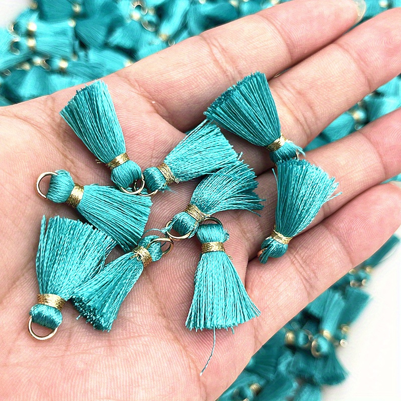 10pcs Metal Mini Split Ring Tassel Decorative Pendants